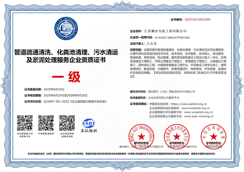 小市企业资质证书